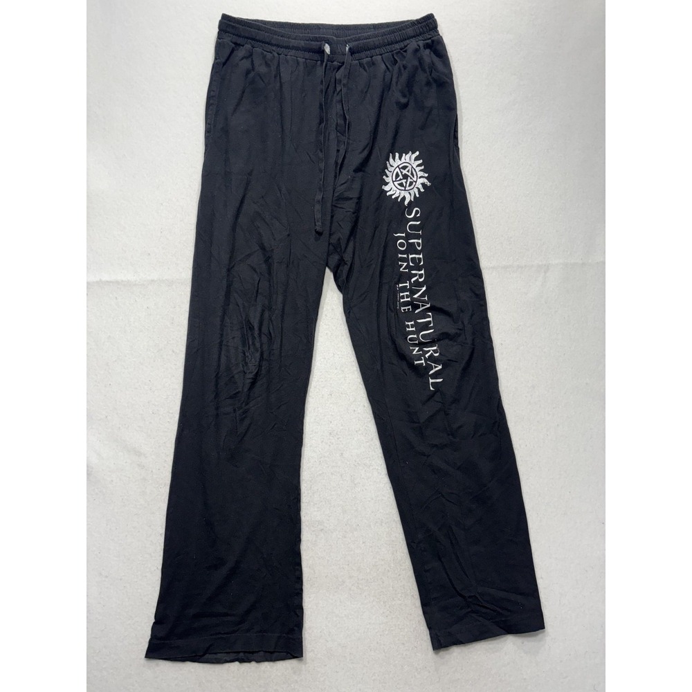 P.Jammy Pajama Pants Mens Medium Black Supernatural Join The Hunt Graphic